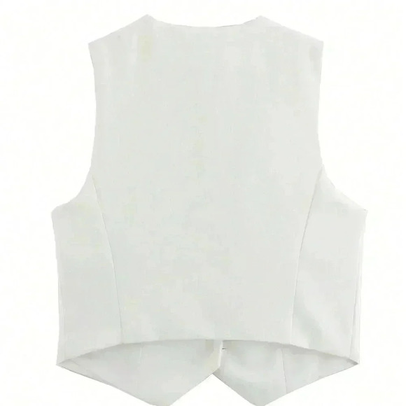 White Elegant Women's European And American Style Casual Slim Fit Sleeveless Tan - Picture 7 of 8